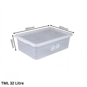 TML Clear Plastic Storage Box & Lid Size 07 (32 Litre)